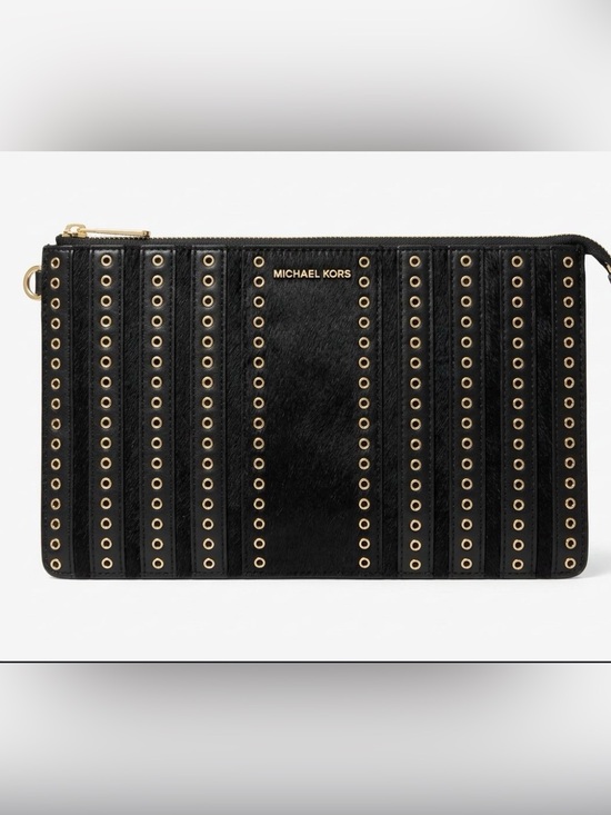 Michael Kors Handbags - Michael Kors Brooklyn Grommet Haircalf large wristlet.
